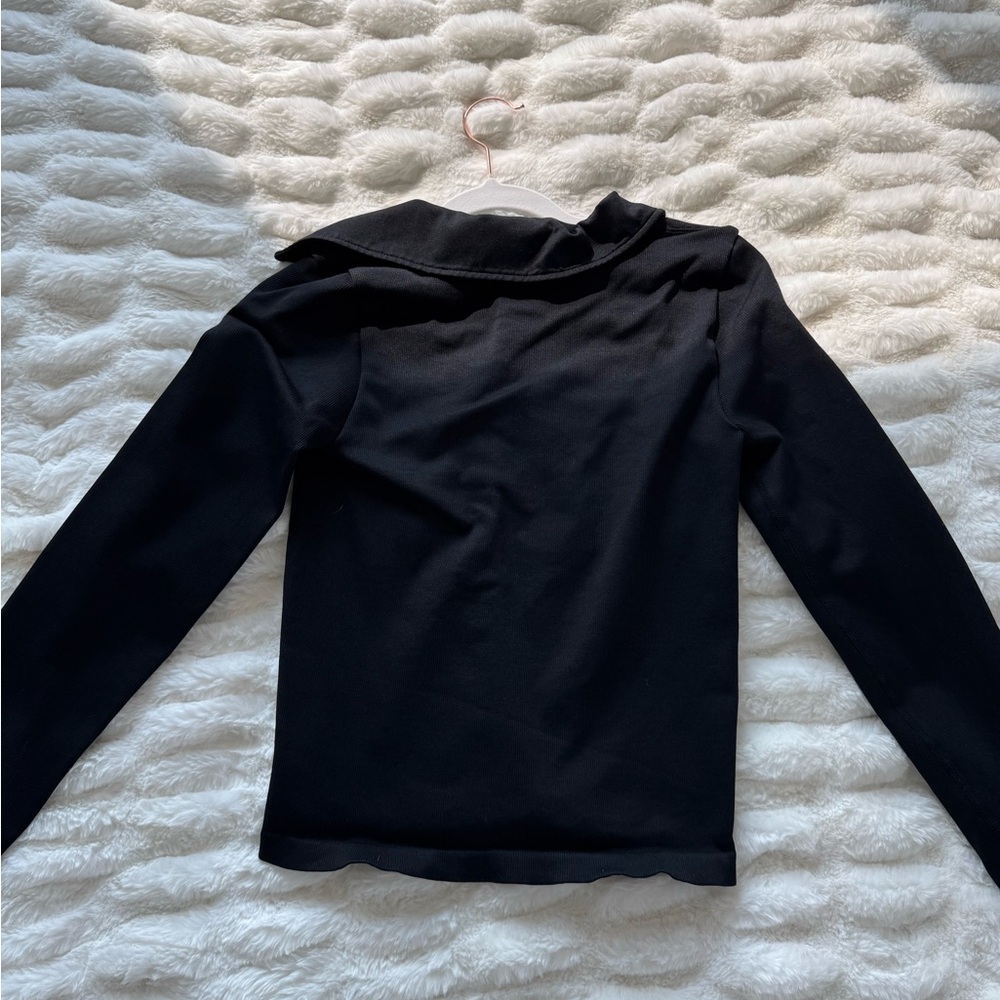 Amazon Black Ribbed Zip-Up Jacket - Picture 4 of 7